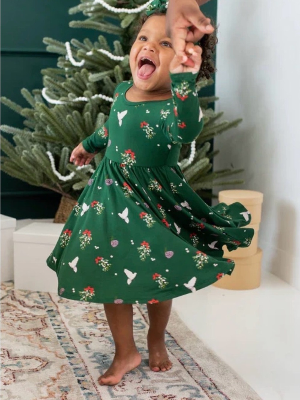KyteBABY Twirl Dress in “Mistletoe”